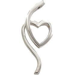 14K White Gold Metal Heart Fashion Pendantwhite 