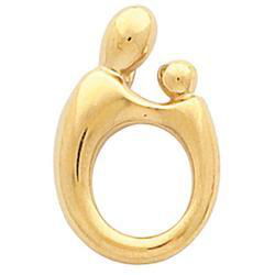 14K Yellow Gold Large Hollow Mother & Child Pendantyellow 