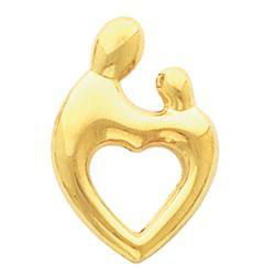 14K Yellow Gold Mother & Child Large Heart Pendantyellow 