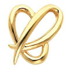 14K Yellow Gold Heart Chain Slideyellow 