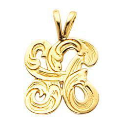 14K Yellow Gold Large Initial Pendantyellow 