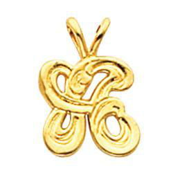 14K Yellow Gold Small Initial Pendantyellow 