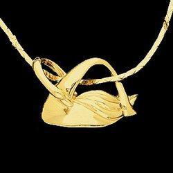 14K Yellow Gold Swan Pendant Slideyellow 