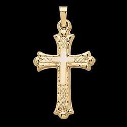 14K Two Tone Gold Cross Pendanttwo 