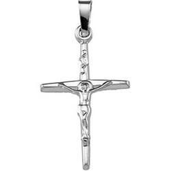 14K White Gold Crucifix Pendantwhite 