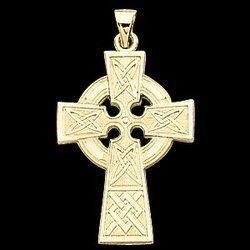 14K Yellow Gold Large Celtic Cross Pendantyellow 