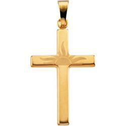 14K Yellow Gold Sunrise Cross Pendantyellow 