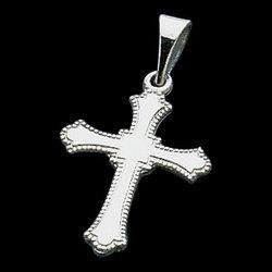 14K White Gold Cross Pendantwhite 