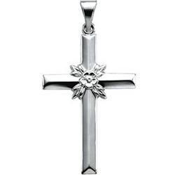 14K White Gold Cross Pendantwhite 