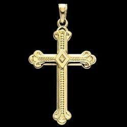 14K White Gold Cross Pendantwhite 