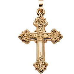 14K Yellow Gold Design Cross Pendantyellow 