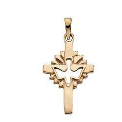 14K Yellow Gold Holy Spirit Cross Pendantyellow 