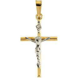 14K Two Tone Gold Crucifix Pendanttwo 