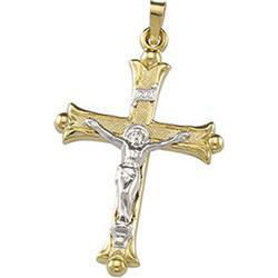 14K Two Tone Gold Crucifix Pendanttwo 