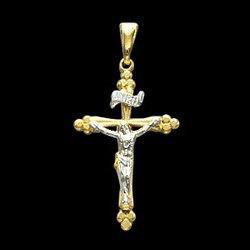 14K Two Tone Gold Crucifix Pendanttwo 