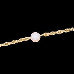 14K Yellow Gold Child's Cultured Pearl Braceletyellow 