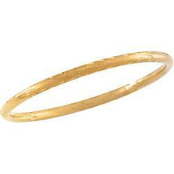 14K Yellow Gold Children's Diamond Cut Bangle Braceletyellow 