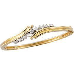 14K Yellow Gold Diamond Bangle Braceletyellow 