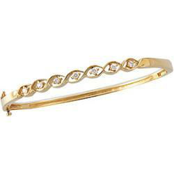 14K Yellow Gold Diamond Bangle Braceletyellow 