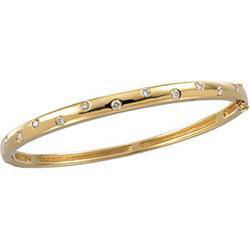 14K Yellow Gold Diamond Bangle Braceletyellow 