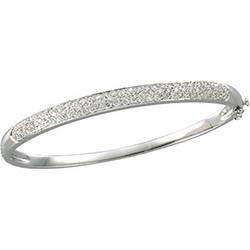 14K White Gold Diamond Bangle Braceletwhite 