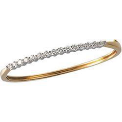 14K Two Tone Gold Diamond Bangle Bracelettwo 