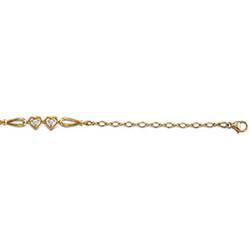 14K Yellow Gold Diamond Heart Braceletyellow 