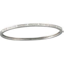 14K White Gold Diamond Fashion Bangle Braceletwhite 