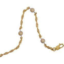 14K Two Tone Gold Diamond Fashion Bracelet - 7.25 inchestwo 