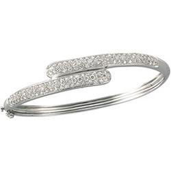 14K White Gold Diamond Bangle Braceletwhite 