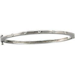 14K White Gold Diamond Bangle Braceletwhite 