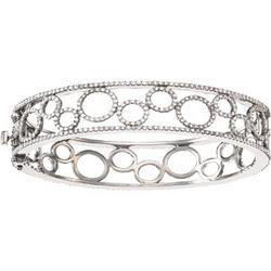 14K White Gold Diamond Bangle Braceletwhite 