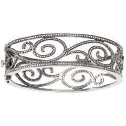 14K White Gold Diamond Bangle Braceletwhite 