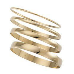 14K Yellow Gold Half Round Bangle Braceletyellow 