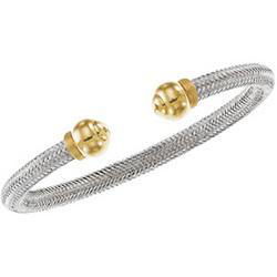 Stainless Steel & 14K Yellow Gold Cuff Bracelet - 7.5 inchesstainless 