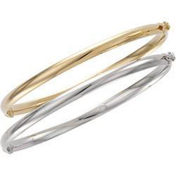 14K White Gold Bangle Braceletwhite 