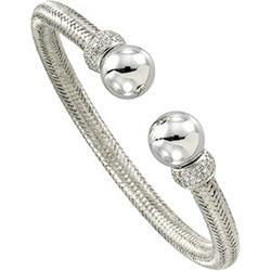 14K White Gold Diamond Cuff Braceletwhite 