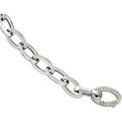 14K White Gold Link Bracelet With Diamond Claspwhite 