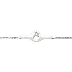 14K White Gold Mother & Child Bracelet - 7 incheswhite 