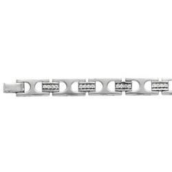 14K White Gold Men's Diamond Braceletwhite 