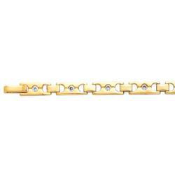 14K Yellow Gold Men's Diamond Braceletyellow 