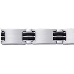 Rubber & Stainless Steel Bracelet - 8.25 inchesrubber 