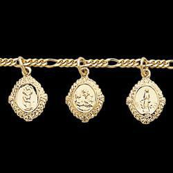 14K Yellow Gold Novena Saints Bracelet - 7 inchesyellow 