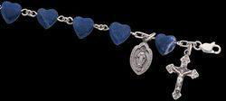 Sterling Silver Sodalite Heart Rosary Braceletsterling 