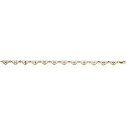 14K Two Tone Cross Heart Bracelet - 7 inchestwo 