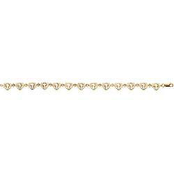 14K Yellow Gold Cross Heart Bracelet - 7 inchesyellow 