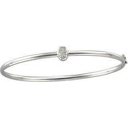 14K White Gold Diamond Fashion Bangle Braceletwhite 