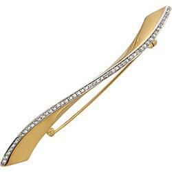 14K Yellow Gold Diamond Broochyellow 