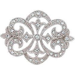 14K White Gold Diamond Broochgold 