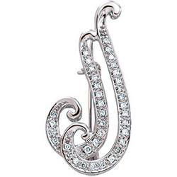 14K White Gold Diamond Broochwhite 